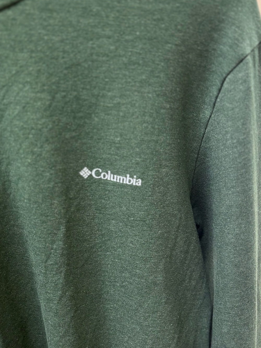 Columbia Men's Long Sleeve Crew - Forest Green - Picture 3 of 5